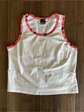 Nike Women’s White Tennis Tank Top with Pink Trim